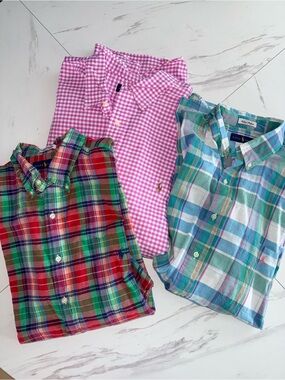 Ralph Lauren Classic Men’s Bundle of 3 2XLT Indian madras Gingham Shirts